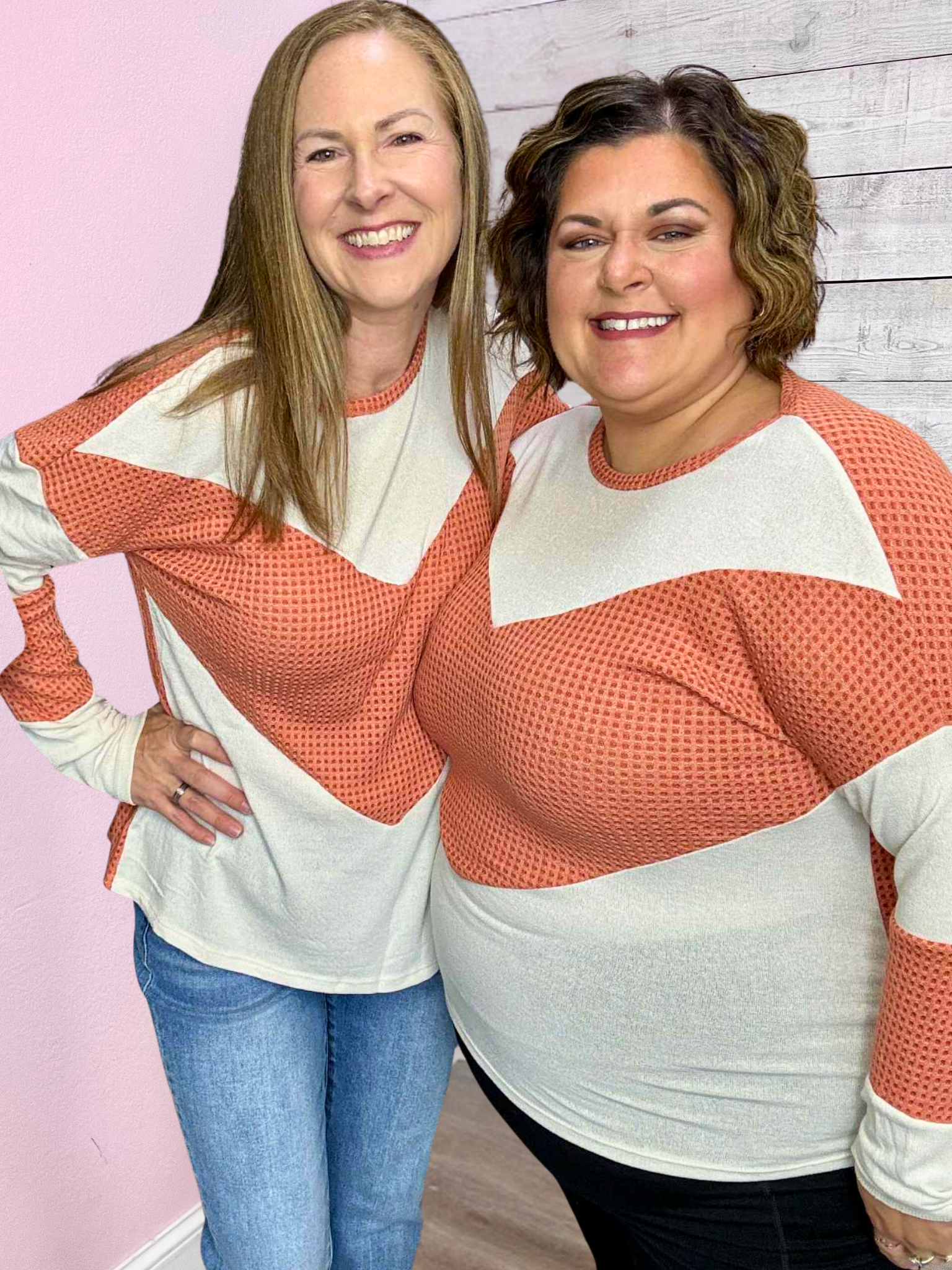 "Hold That Thought" Orange Chevron Top