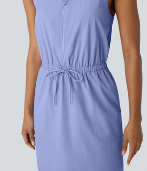 Halara "Worth the Risk" Water Repellent Blue Dress
