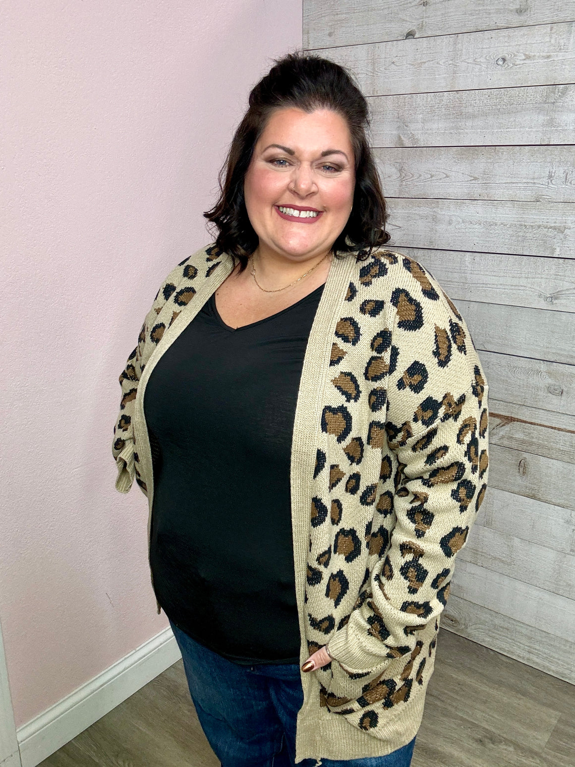 "Enjoy The Moment" Leopard Print Cardigan