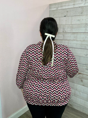 "Stay Close" Magenta Chevron Lizzy Top