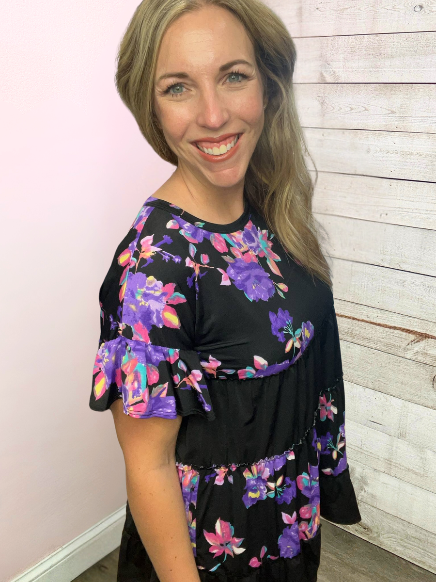 "Pleasant Surprise" Floral Babydoll Top