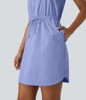 Halara "Worth the Risk" Water Repellent Blue Dress
