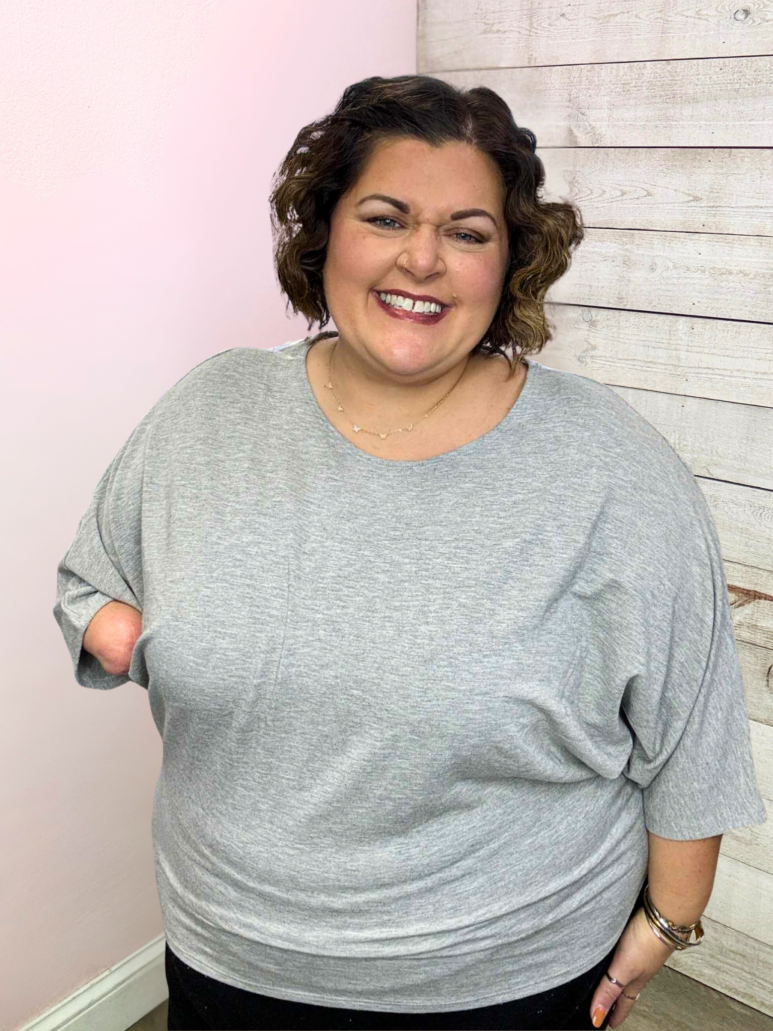 "Everything In Place" Grey Top