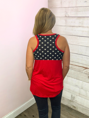 "Reach For The Stars" Red, White and Blue Tank