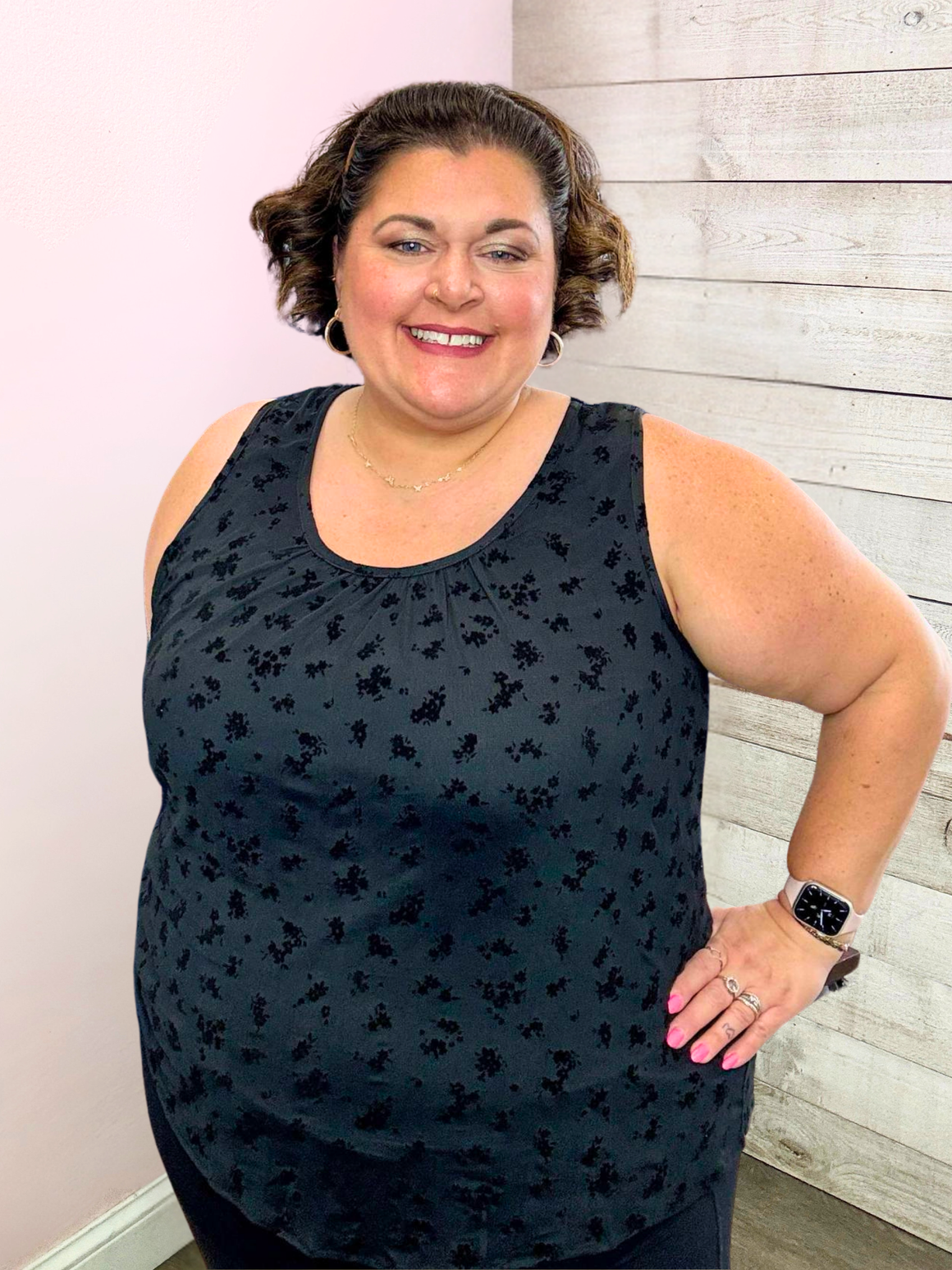 "Simple Joy" Mesh Tank Top