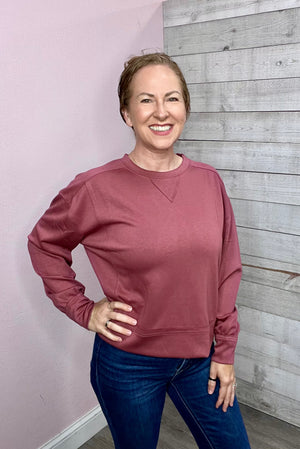 "Favorite Basic" Raspberry Colored Sweatshirt