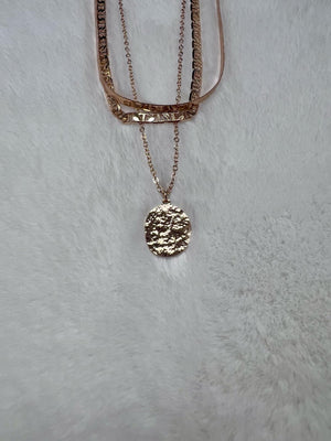 Layered Gold Necklace with Pendant