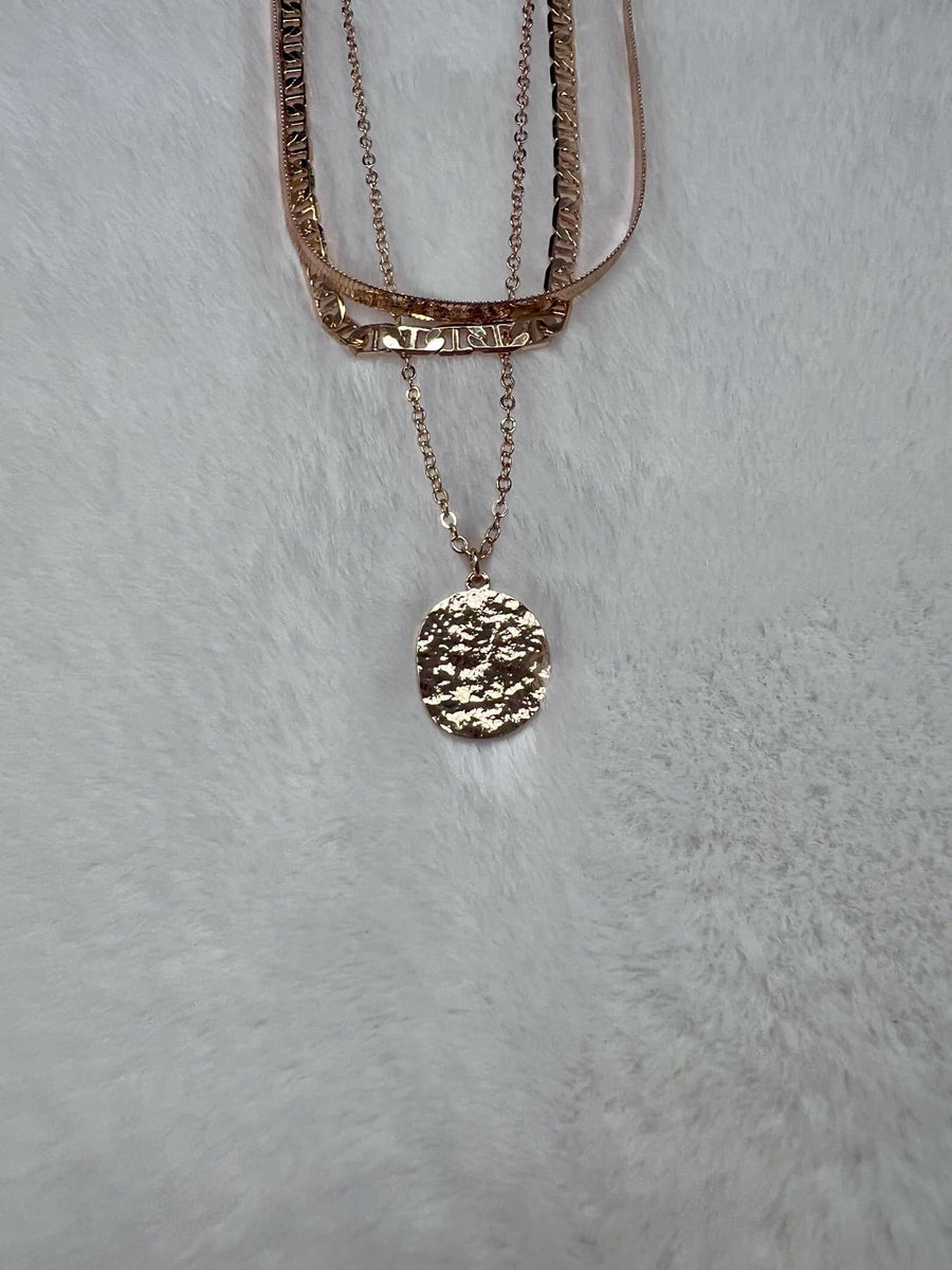 Layered Gold Necklace with Pendant