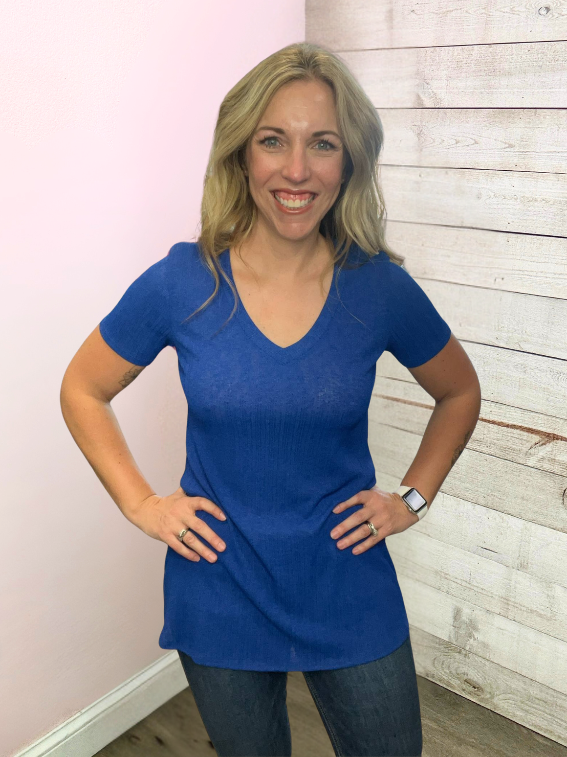 "Everyday Ease" Royal Blue Top