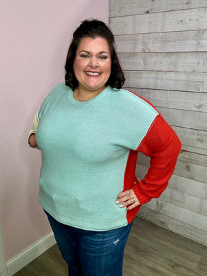 "Apple Orchard" Colorblock Sweater