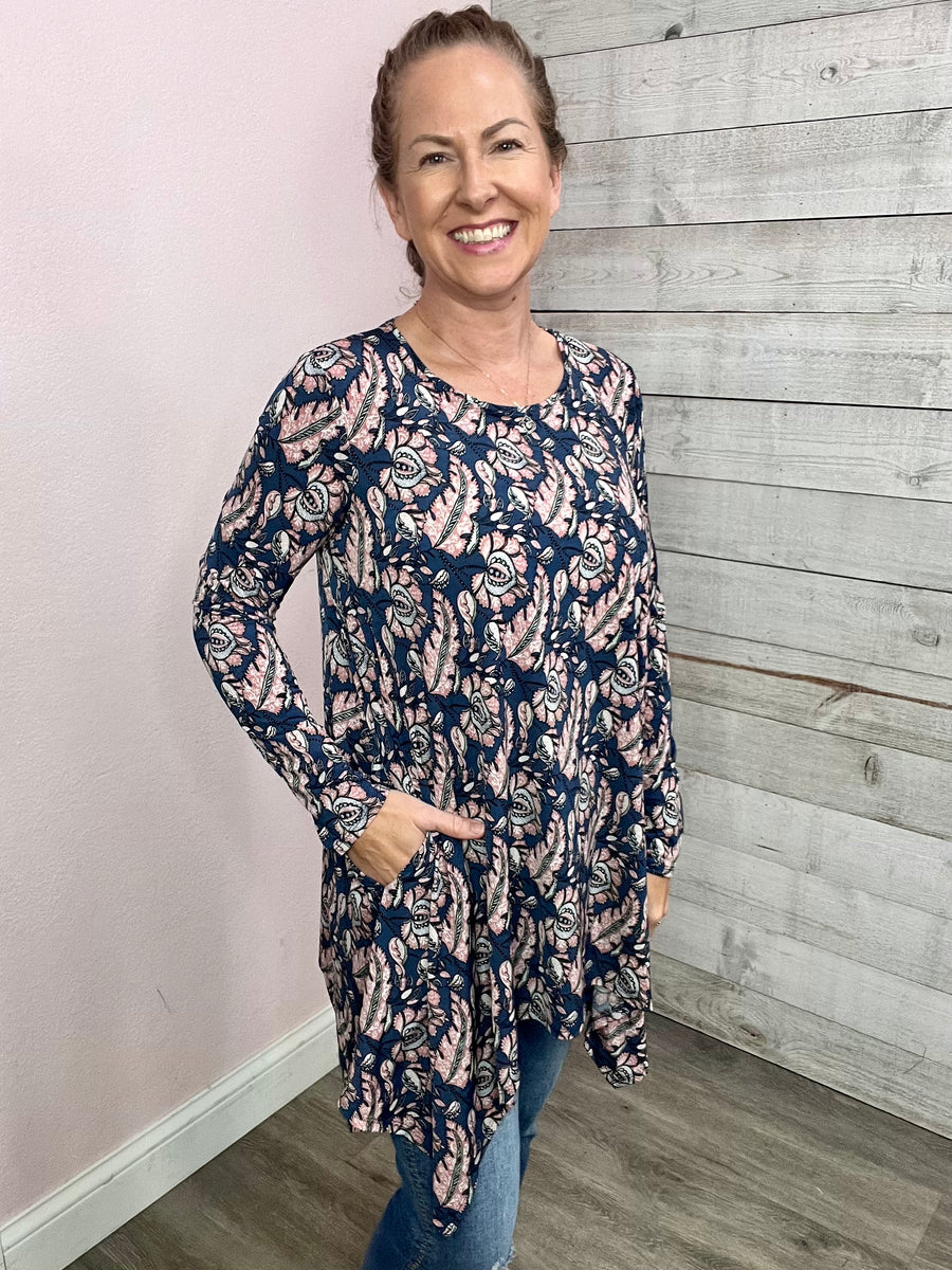 "High Standards" Tunic Top- Blue