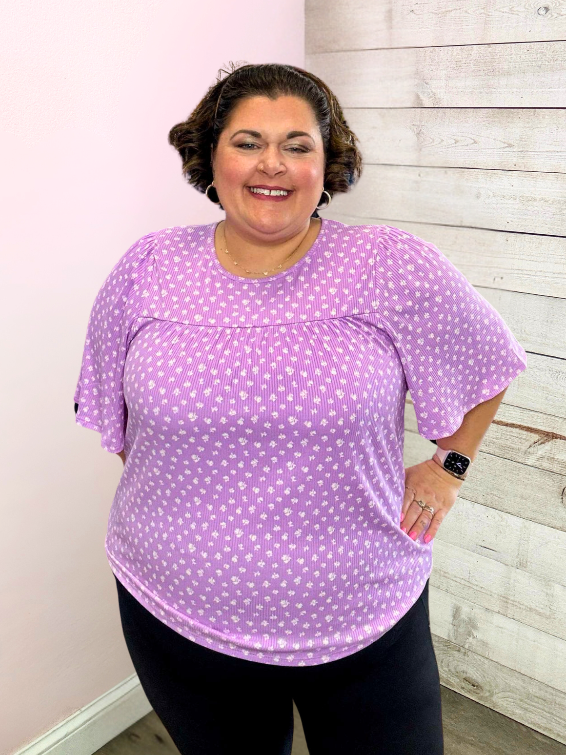 "Where I Belong" Purple Floral Print Top
