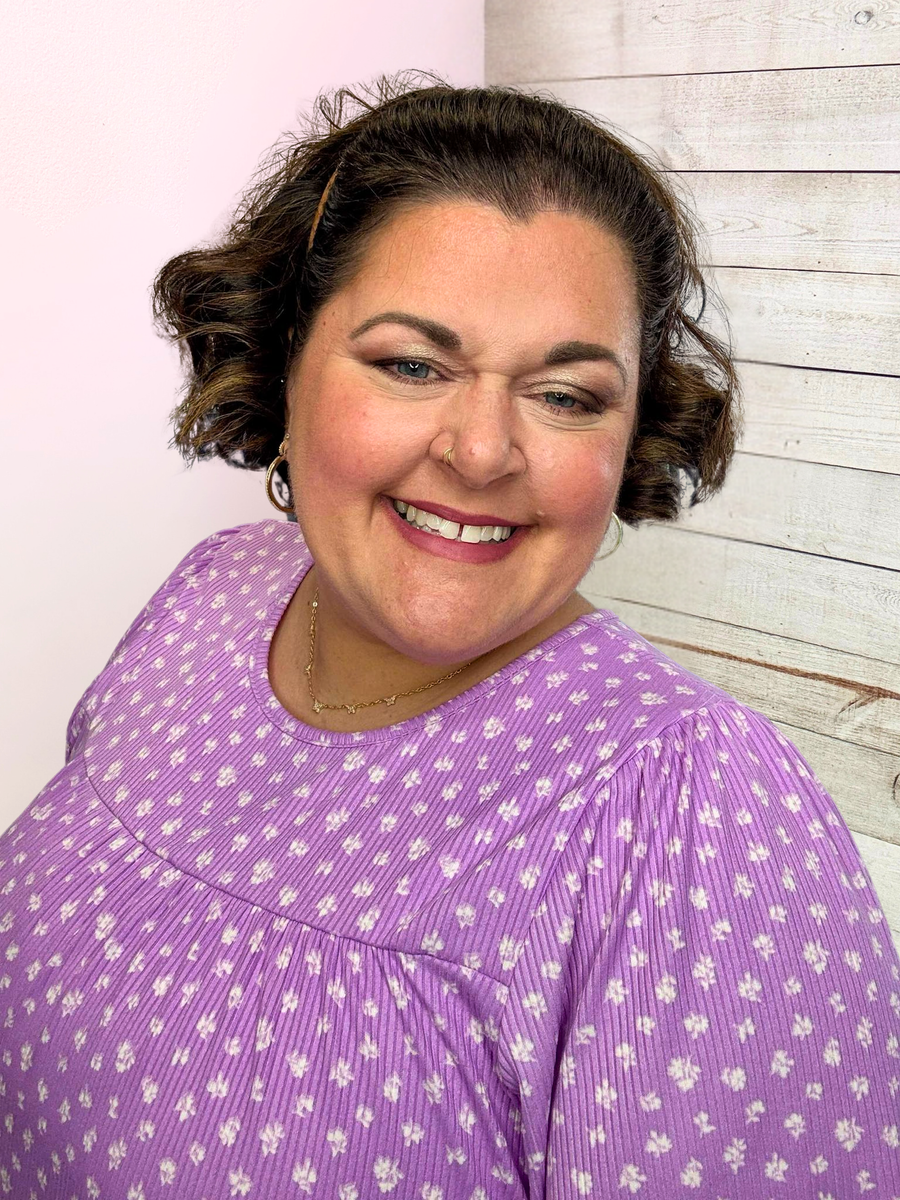 "Where I Belong" Purple Floral Print Top