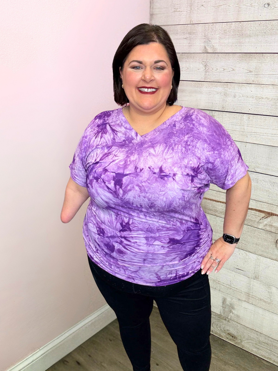"On Point" Purple Tie-Dye Top