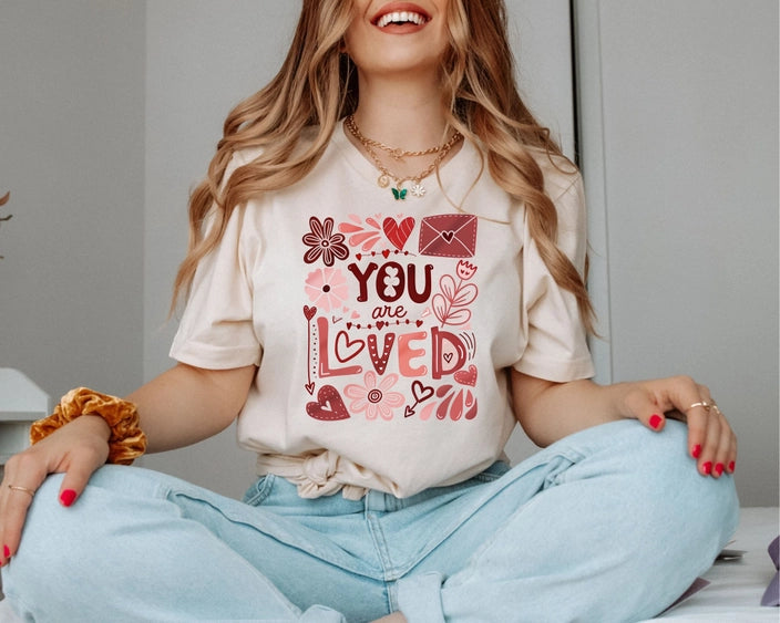 PRE-ORDER "You Are Loved" Heart/Floral Graphic Top