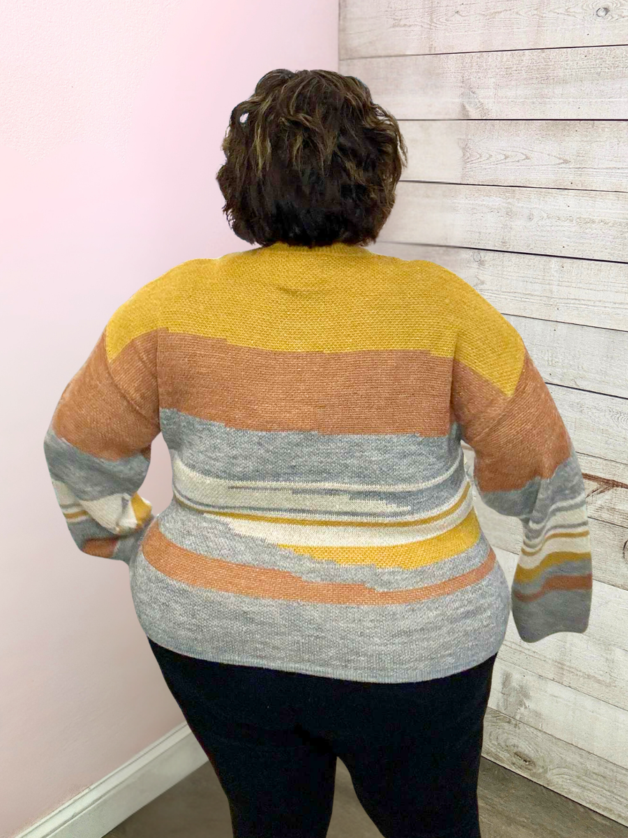 "Loved By You" Mustard/Rust Sweater