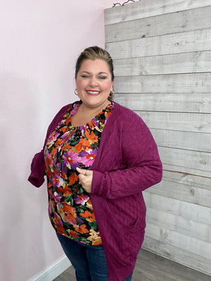 "Take A Trip" Plum Cardigan