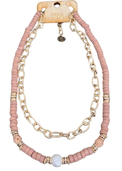 Blush and Chain Necklace