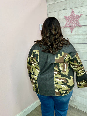 BF "Unstoppable" Camo Button down Jacket