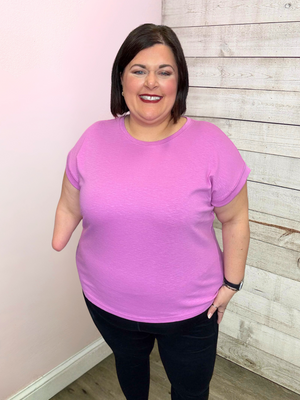 "Clear As Day" Pink Short Sleeve Top