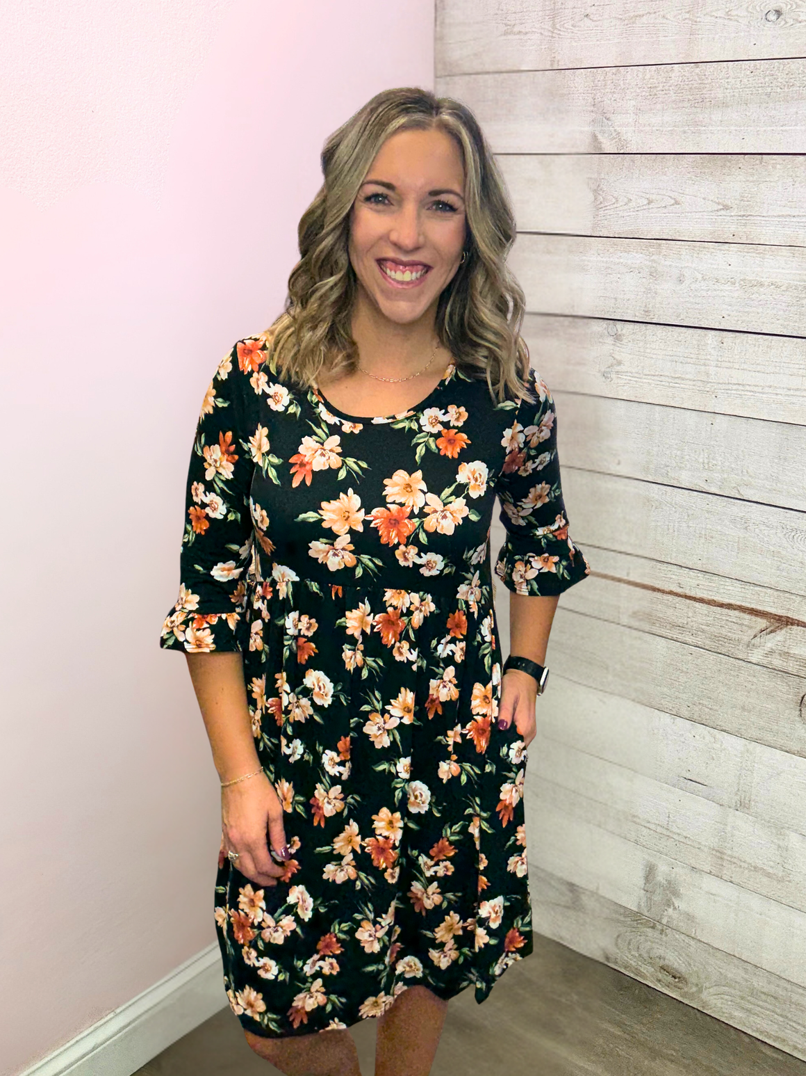 "Vivid Views" Floral Babydoll Dress