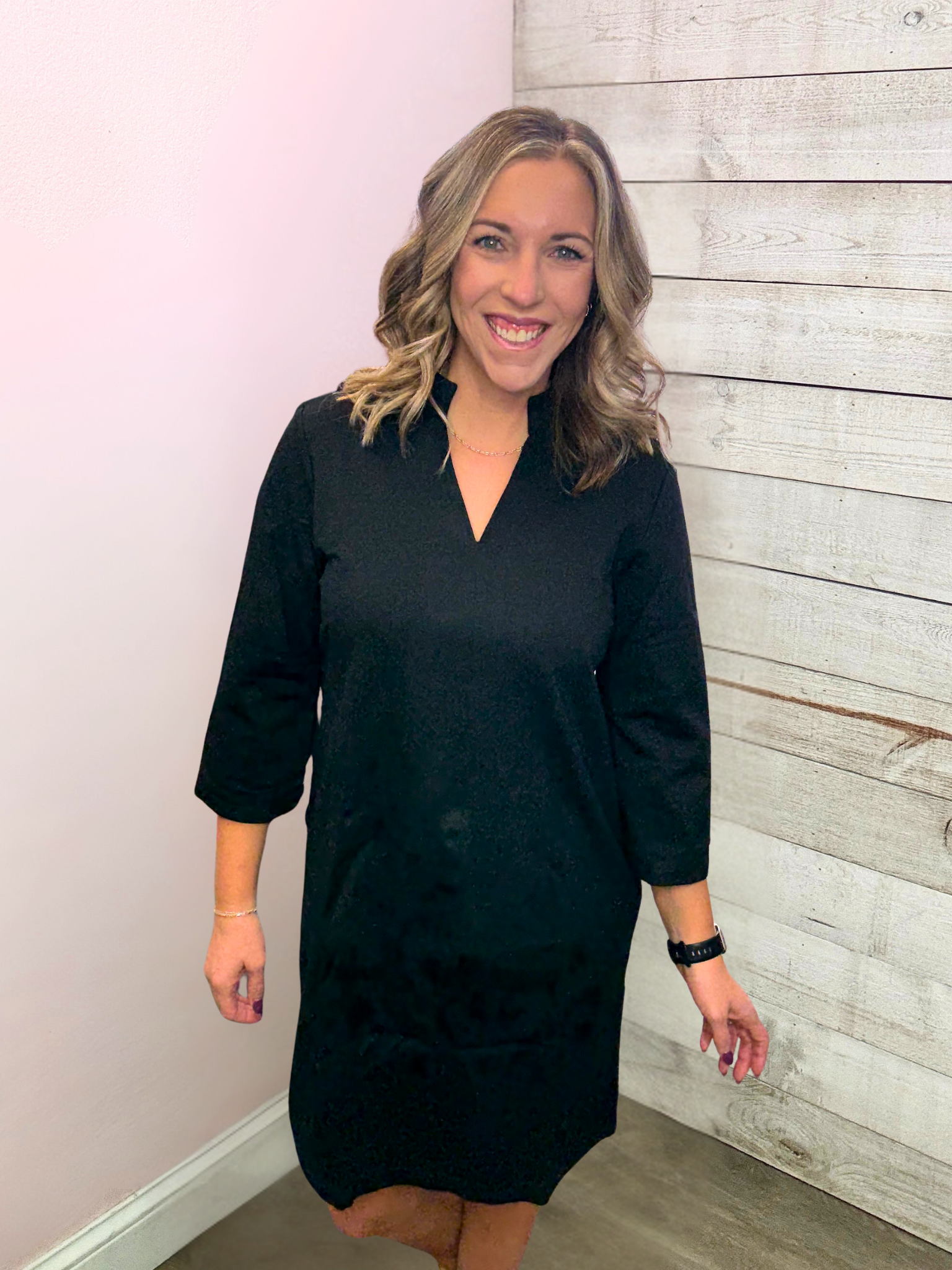 "Weekend Hang" Solid Black Dress