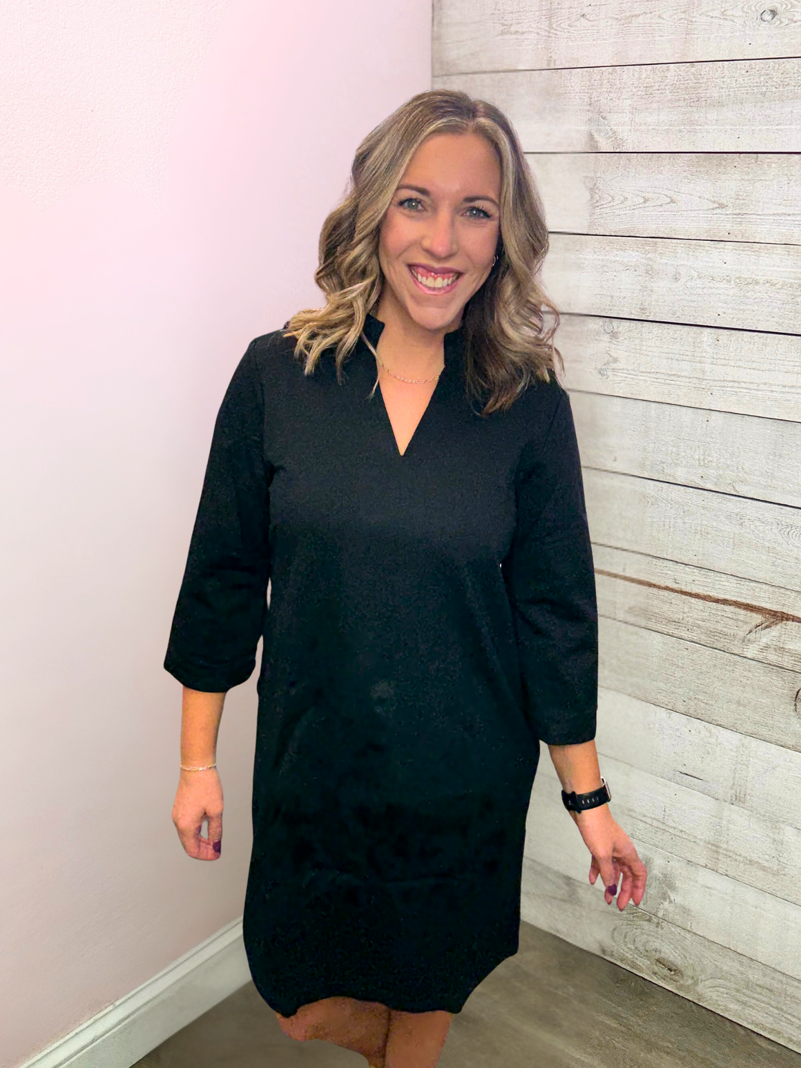 "Weekend Hang" Solid Black Dress