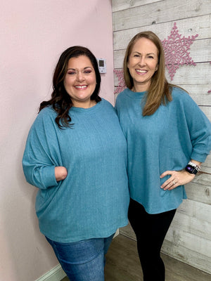BF "I'll Be There" Soft Teal Top  **All Sale Final**