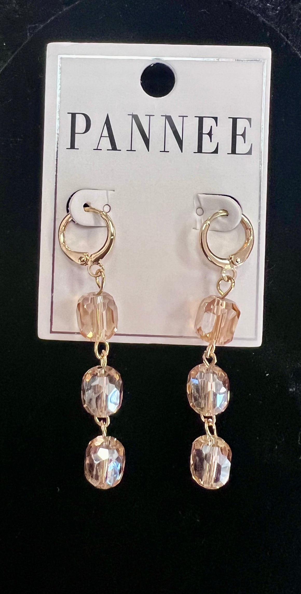 Gold Beaded Dangle Earrings