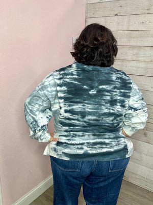 "Flawless" Black/White Tie-Dye Sweatshirt