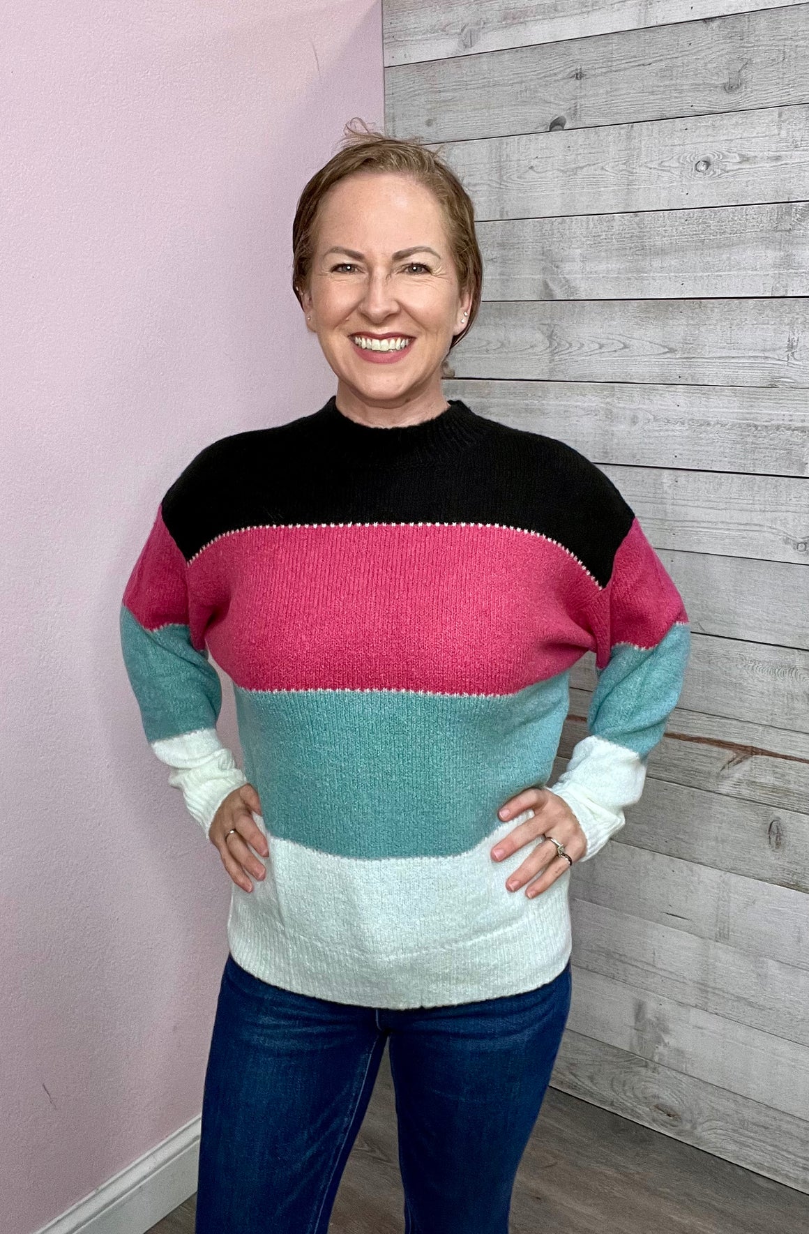 "Can't Decide" Colorblock Sweater