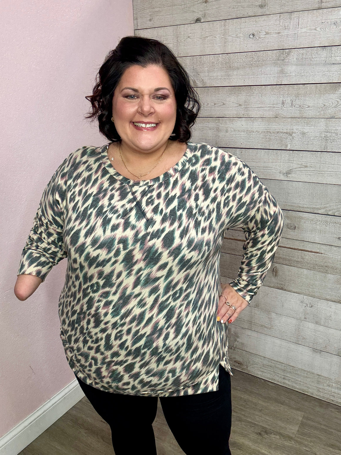 BF "Another Try" Animal Print Weekender Top