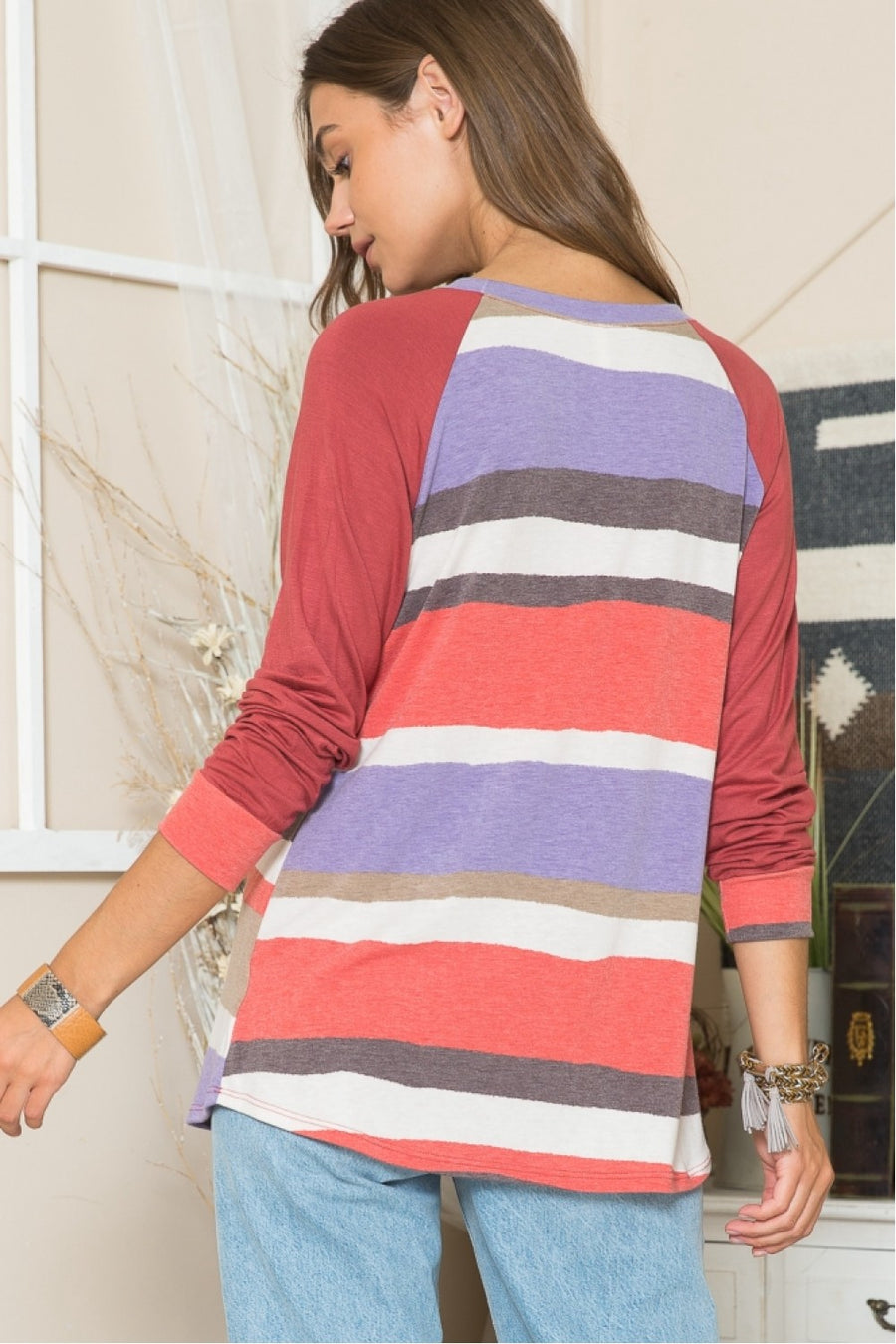 PF "Designated Cutie" Multi-Color Striped Top