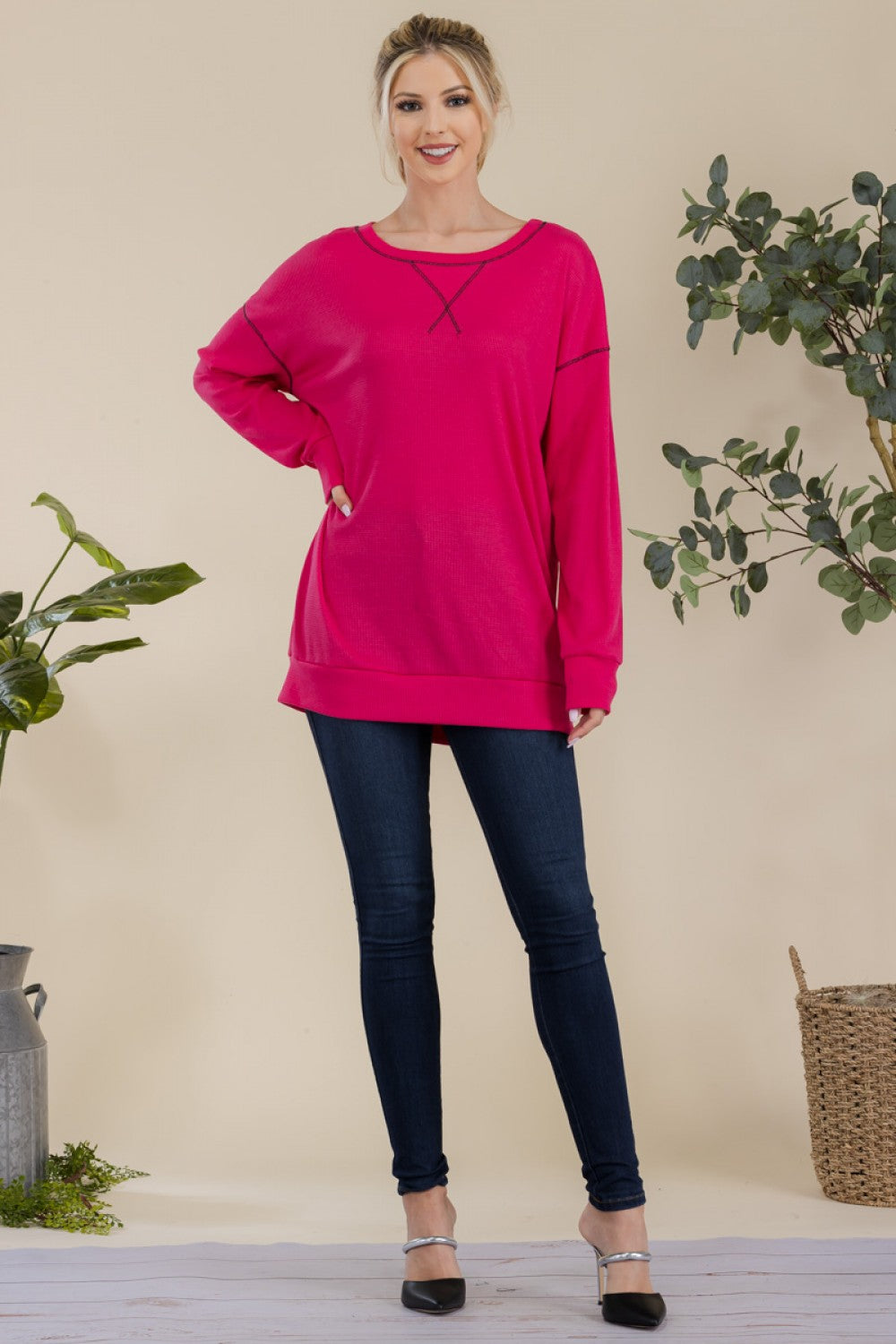 PF "Cozy Touch" Thermal Tunic Top- Pink