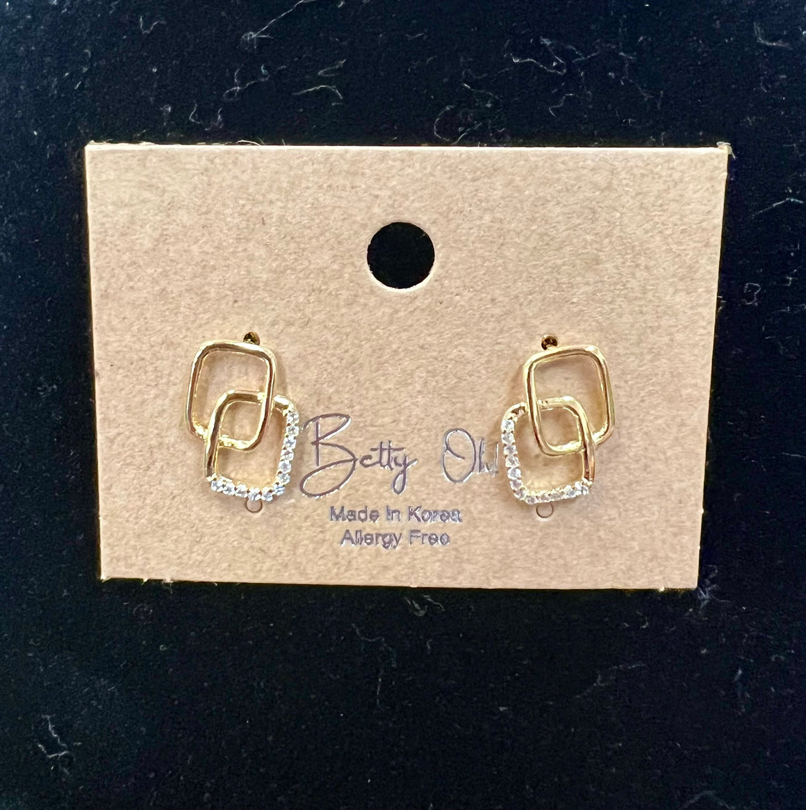 Layered Rectangle Gold Earrings