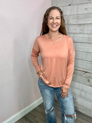 "Wish Come True" Peach Striped Top