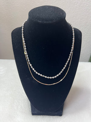 Double Layered Gold and Grey Necklace