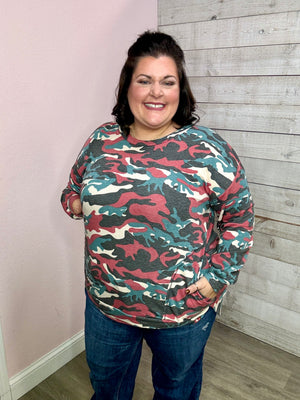 "Strike A Pose" Camo Print Top