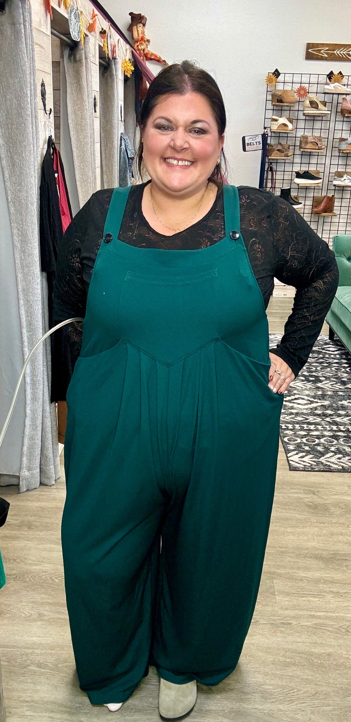 "Just A Dream" Halara Casual Overalls- Forest Green