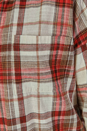"Feeling Fall" Raw Hem Plaid Top