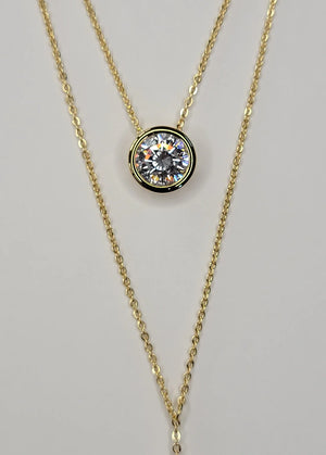 Cubic Zirconia Double Layered Necklace