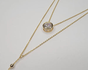 Cubic Zirconia Double Layered Necklace