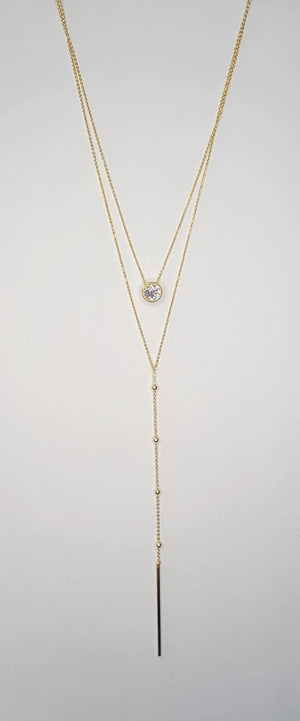 Cubic Zirconia Double Layered Necklace