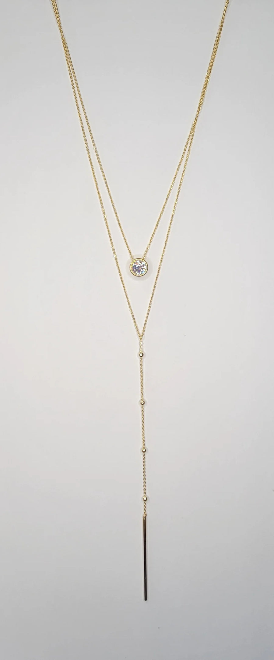 Cubic Zirconia Double Layered Necklace