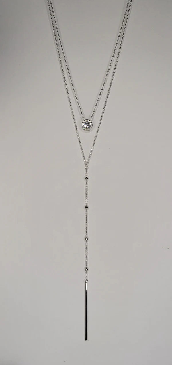 Cubic Zirconia Double Layered Necklace