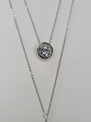 Cubic Zirconia Double Layered Necklace