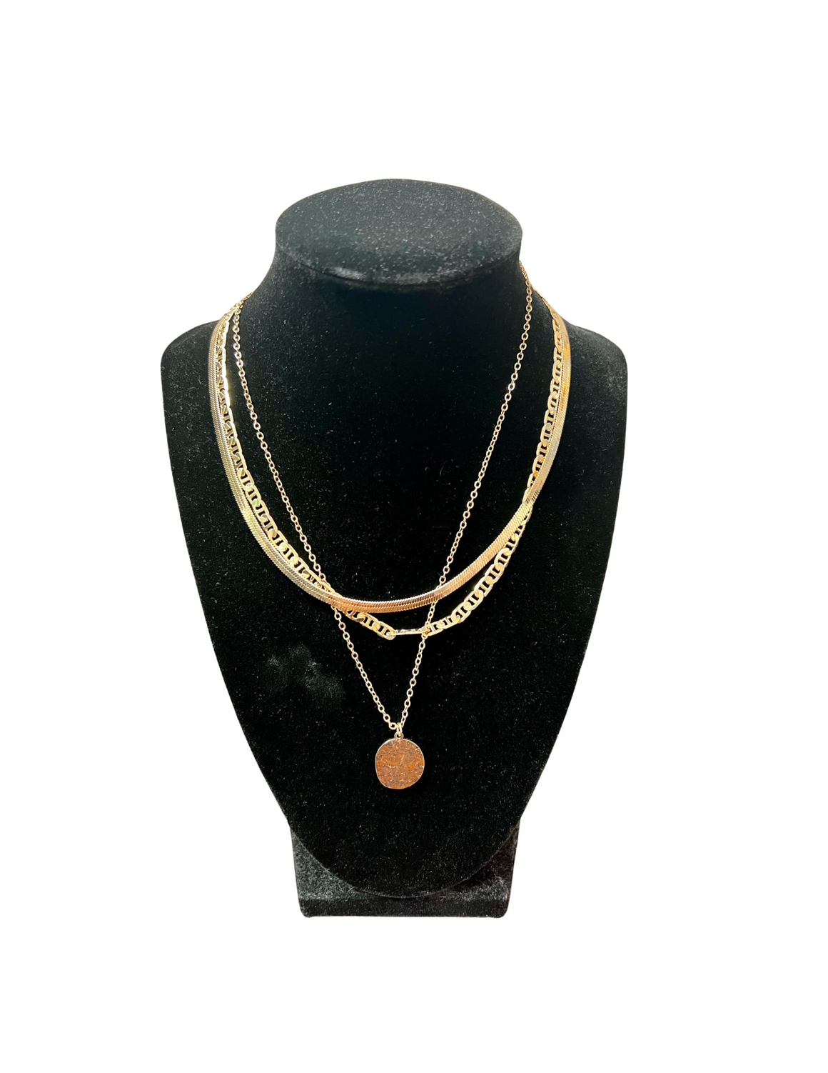 Layered Gold Necklace with Pendant