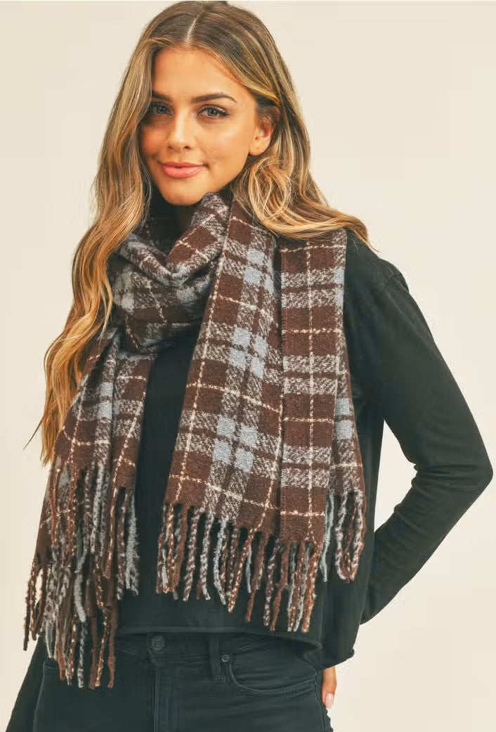 "Jonathan" Brown Plaid Scraf