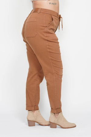 Judy Blue Hi-Rise Cuffed Jogger Camel- 88857