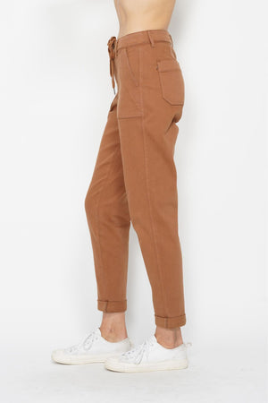 Judy Blue Hi-Rise Cuffed Jogger Camel- 88857